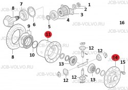 Корпус дифференциала [ 12743060, 16018965, 12743294, 15176043, 17436965, 12743295, 17436967, 16021505 ] для грейдера VOLVO G930, G940, G946, G960